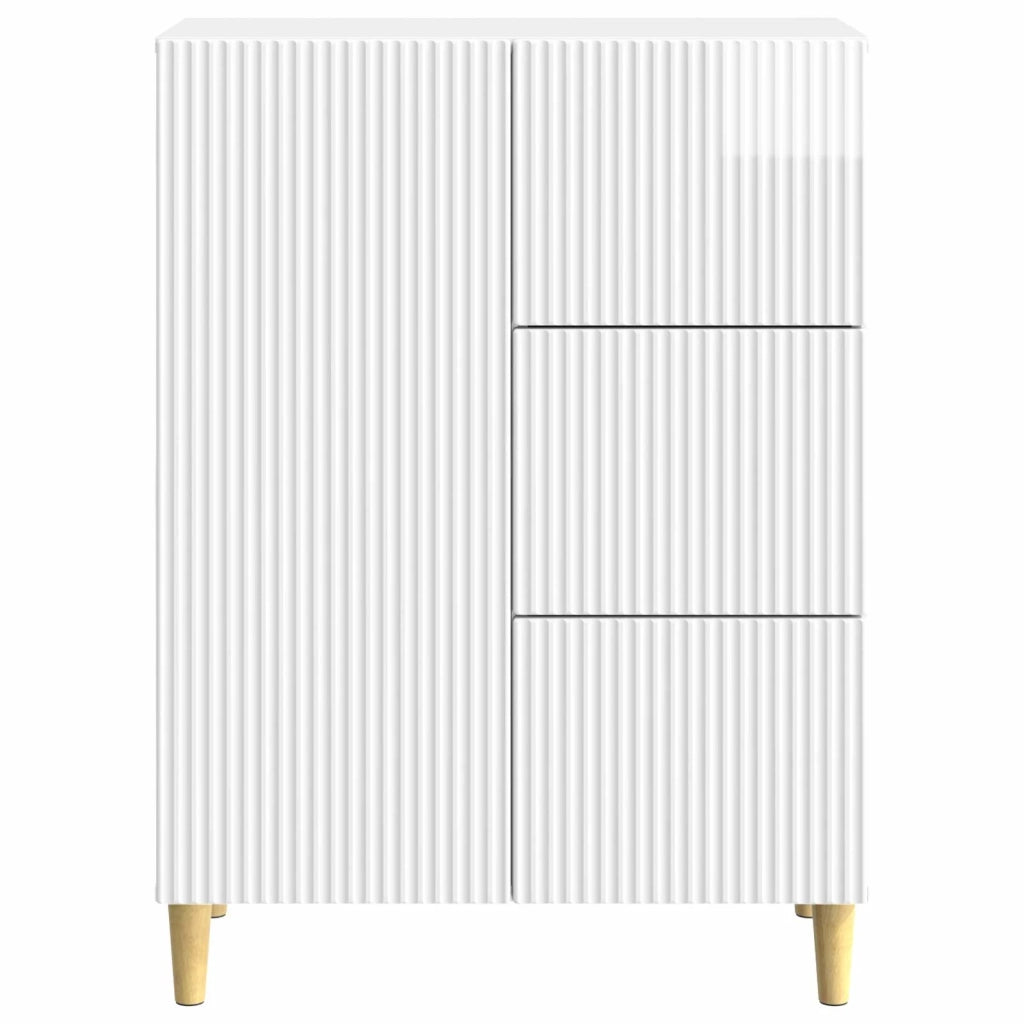Credenza Bianco Lucido 66 x 34,5 x 90 cm Legno ingegnerizzato 894629