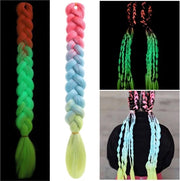 Capelli sintetici per crochet 60cm, estensione afro, set di capelli morbidi, fili luminosi, colori pastello rossa/blu/gialla