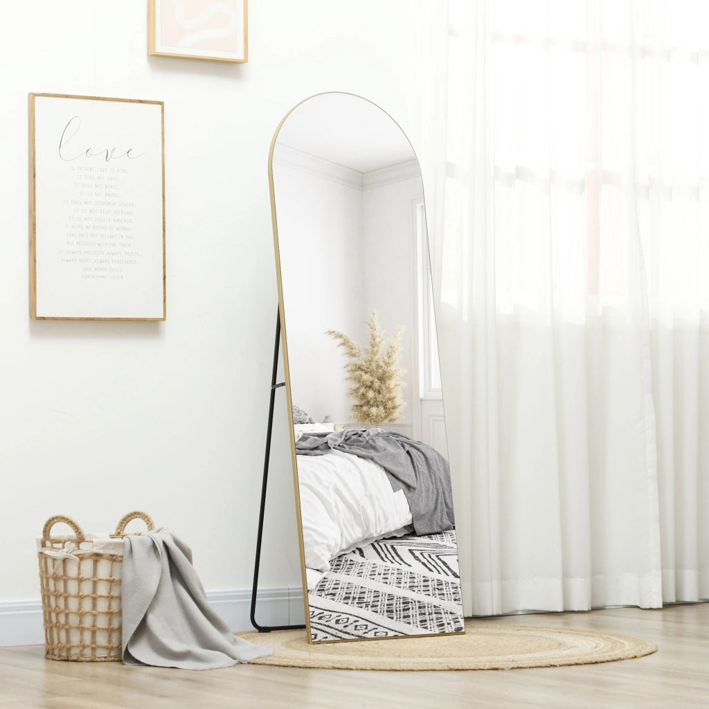 Specchio da Parete Arcuato 150x50 cm ¨C zephmum ¨C Dorato