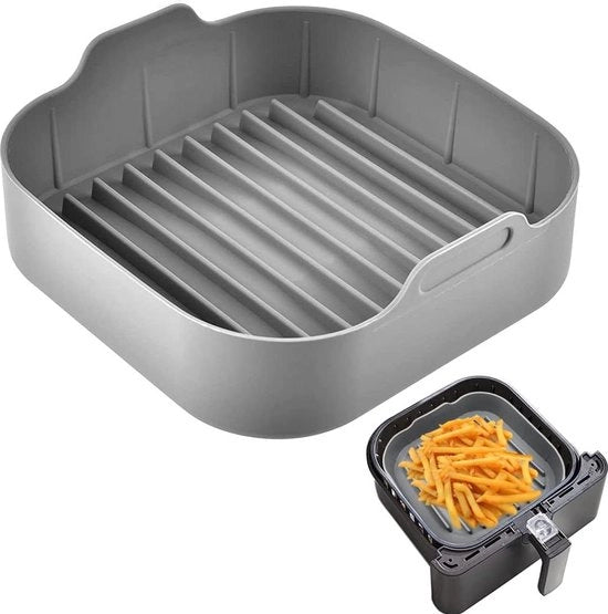 Liner per Frittura ad Aria in Silicone, adatto per Air Fryer da 55L a 7L, Frittura ad Aria a Quattro Angoli, Fornello ad Aria - Pergamena Riciclabile da Sostituire