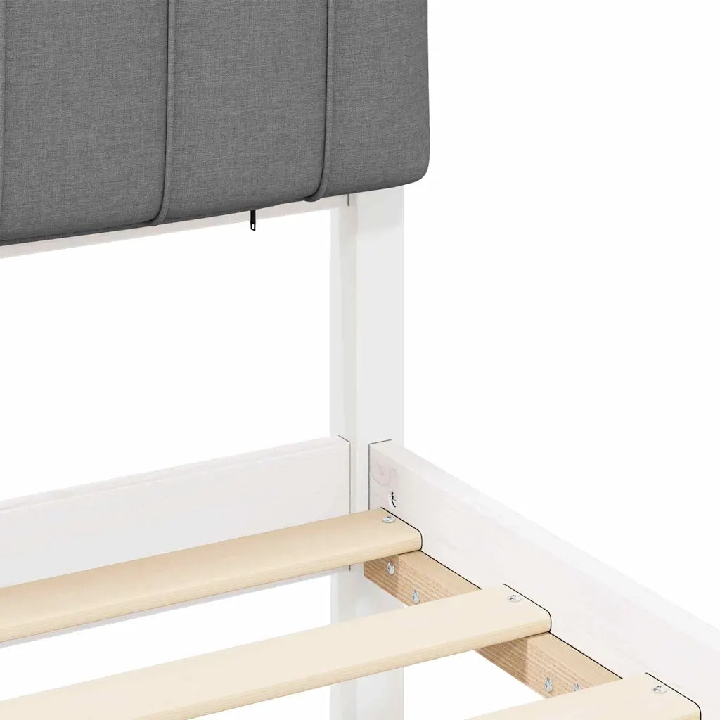 Letto con Testiera Rivestita Grigio chiaro 150 x 200 cm 878043