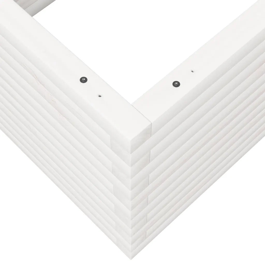 Fioriera da Giardino Bianca 110x60x46 cm Legno Massello di Pino 3282460