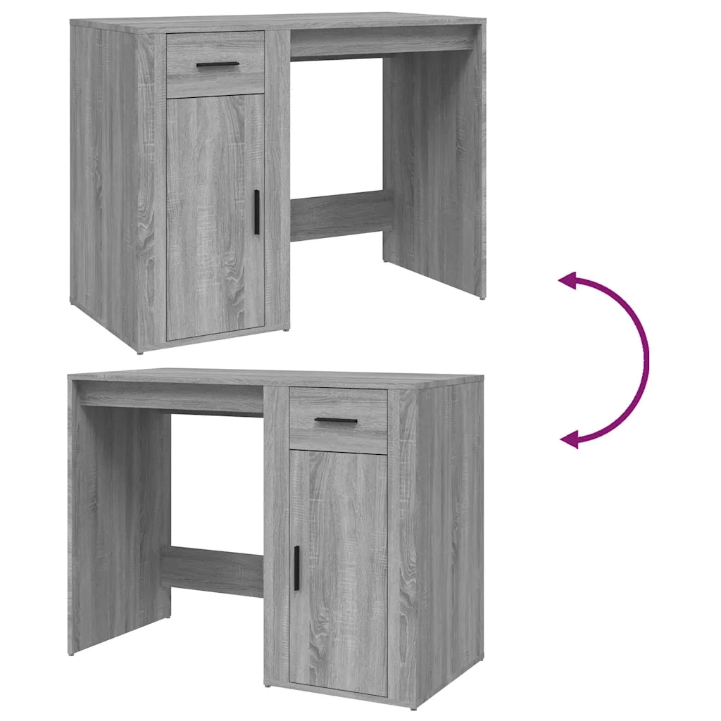 Scrivania | Tavolo da Ufficio Grigio Sonoma 100x49x75 cm in Legno Multistrato