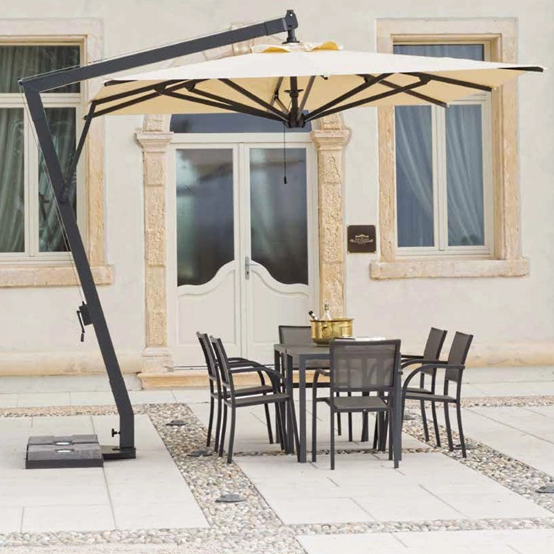 Ombrellone da giardino in alluminio VITTORIA, girevole con braccio laterale - Ombrellone Da Giardino In Alluminio Vittoria, Girevole Con Braccio Laterale Quadrato 4 X 4 Mt Misure: 3 x 3 m