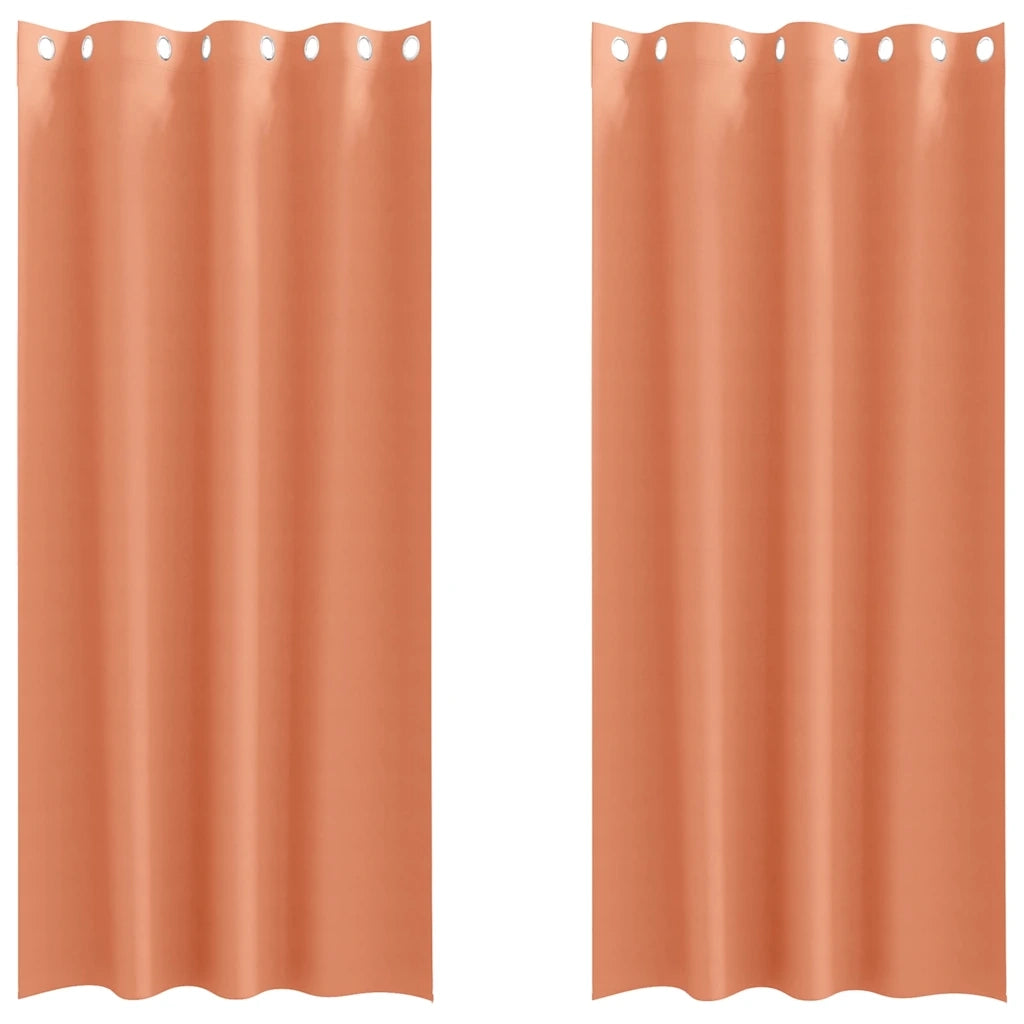 Tende Blackout con Anelli 2 pz Terracotta 245 x 140 cm 4107416