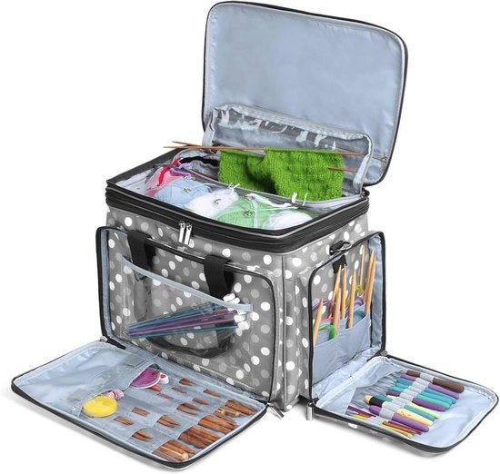 Organizzatore per Progetti di Lavorazione a Maglia e a Ricamo - Cassetti in Gara con Coperchio e Spazio per Accessori