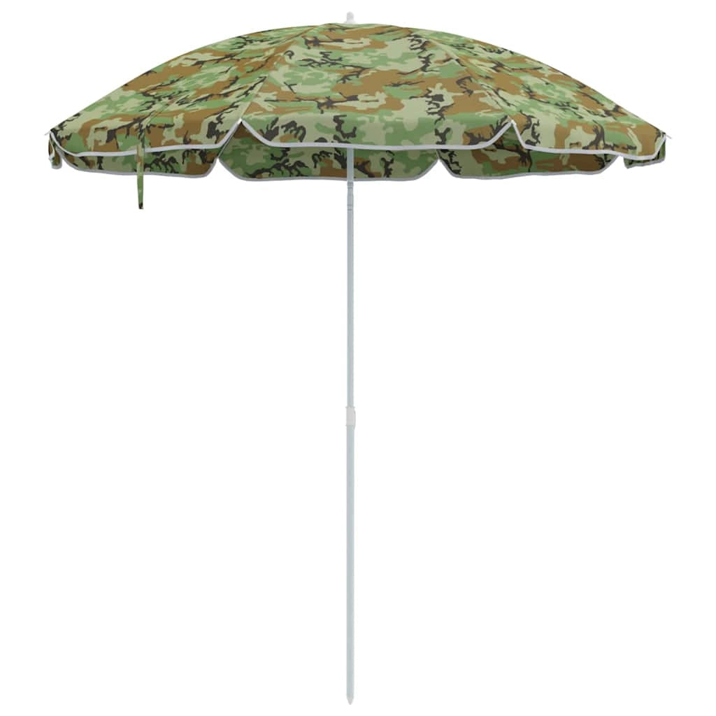 Ombrellone da spiaggia leggero rotondo 263 x 263 x 272 cm moderno e funzionale realizzato in poliestere mimetico 02_0056704