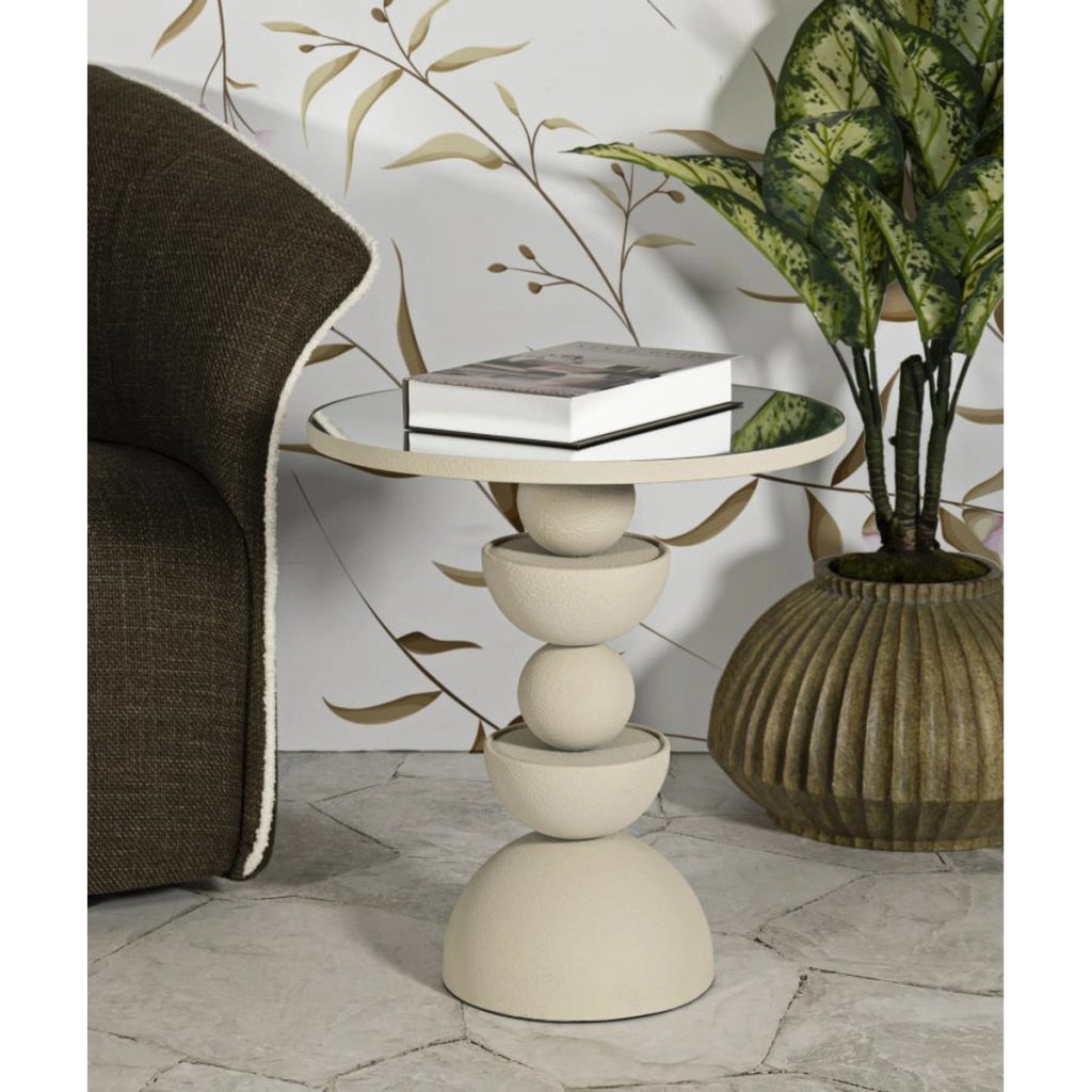 Tavolino VKH798, Beige, Metallo, 45x45x49,5 cm