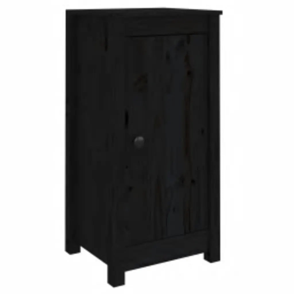 Credenze 2 pz Nere 39x35x80 cm in Legno Massello di Pino 813733