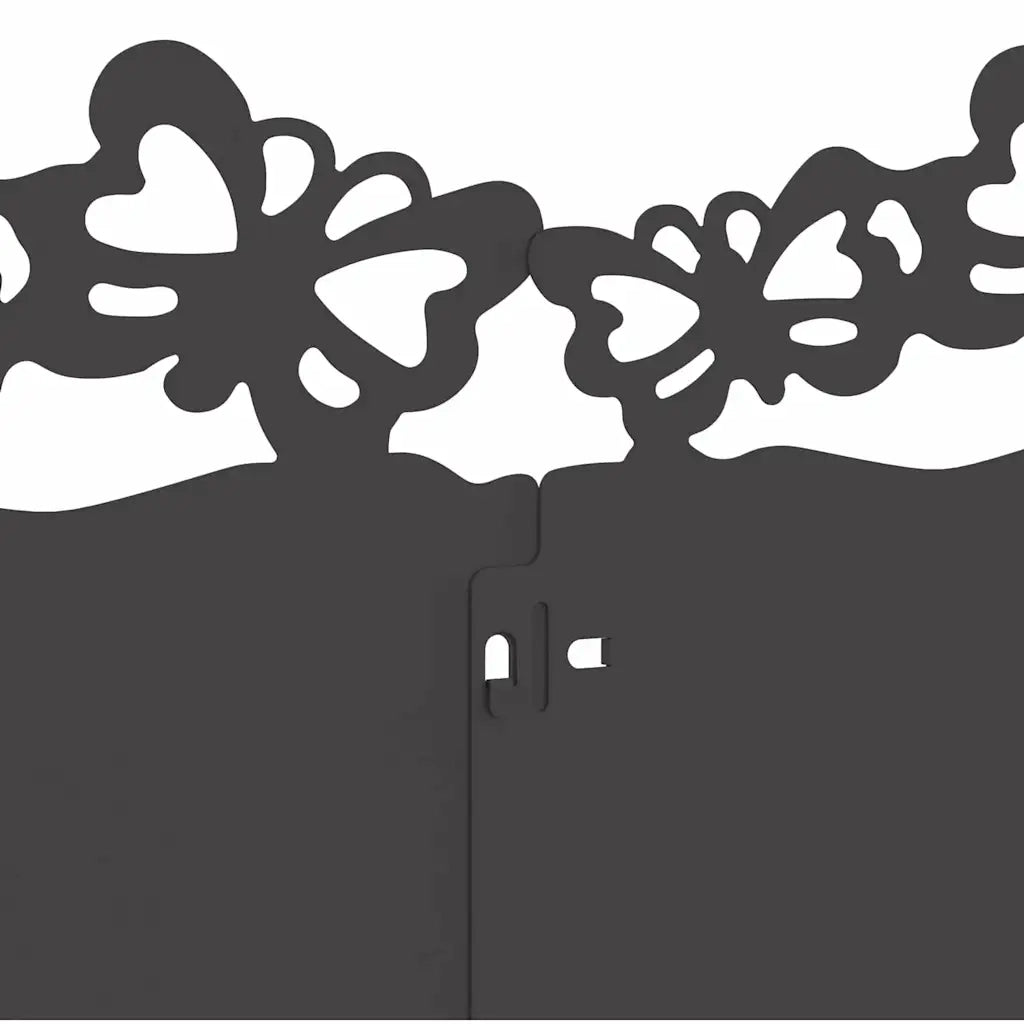 Bordure per prato 10 pcs Nero 103 x 0,05 x 22 cm Acciaio