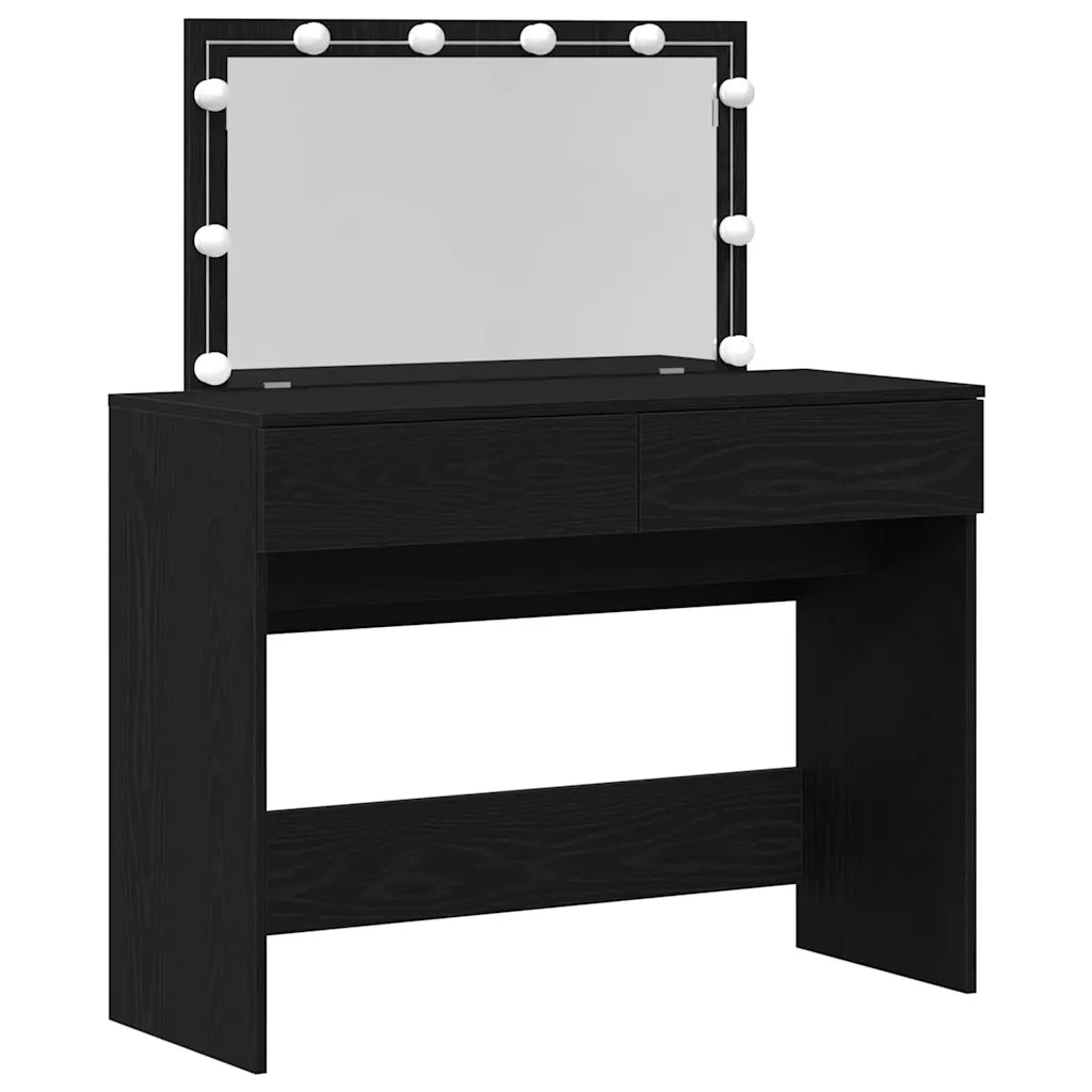 Tavolo da Trucco con cassetto Rovere Nero 100 x 40 x 120 cm 868862
