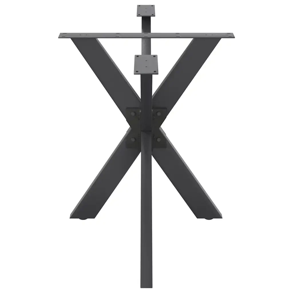 Gamba per Tavolo da Pranzo a Forma di Ragno Antracite 120x68x(72-73) cm Acciaio 4013114