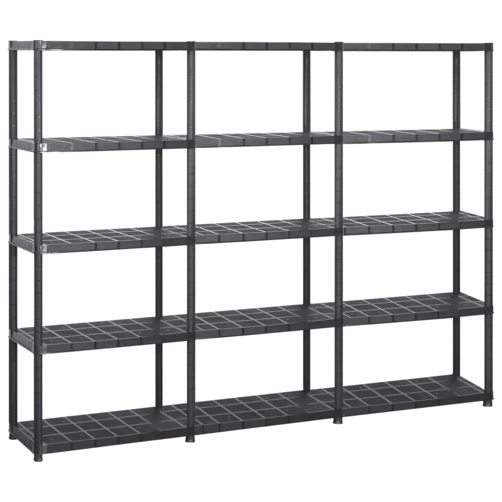 Libreria/scaffale portaoggetti a 5 ripiani 170 cm plastica nera 02_0000650