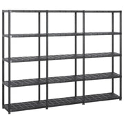 Libreria/scaffale portaoggetti a 5 ripiani 170 cm plastica nera 02_0000650