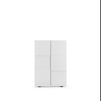 Mobile Multiuso 2 Ante con 5 Ripiani 78x36x115,5 cm Modello Dama Bianco Lucido