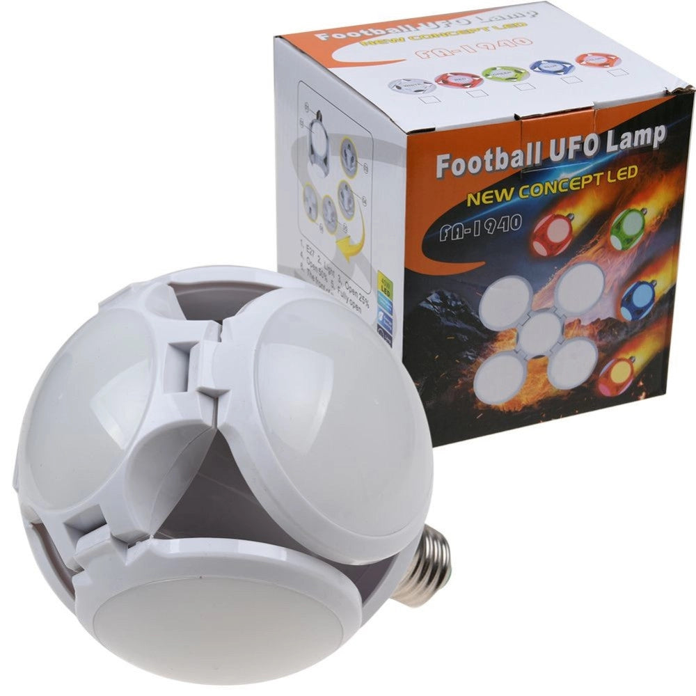 Trade Shop - Lampada Lampadario Deformabile Led 40w 6800k 5 Vie Bianca Attacco E27 Ufo Palla -