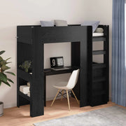 Struttura letto a castello con scrivania Rovere Nero 3410428