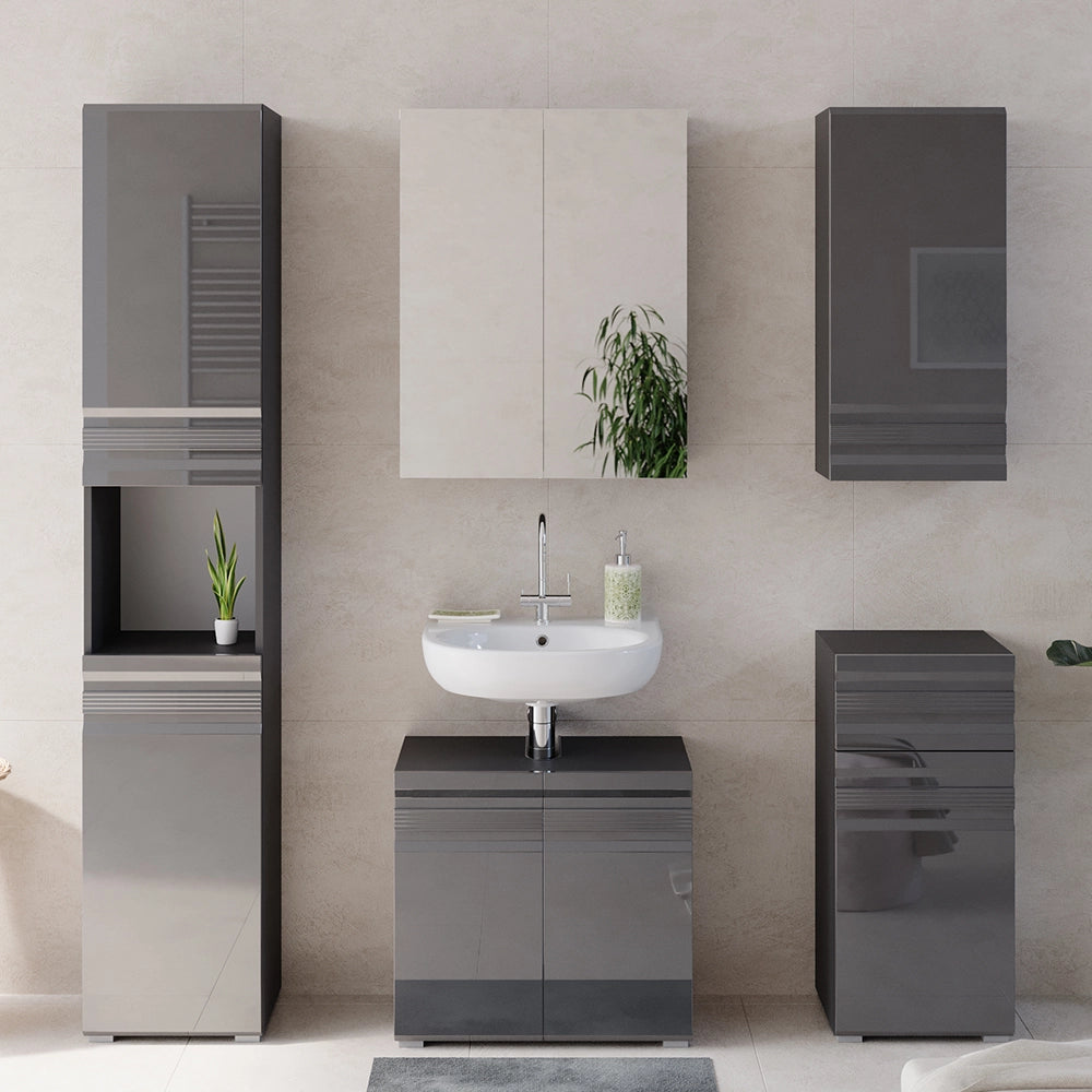 Vicco Set mobili bagno Antracite lucido 5 parti