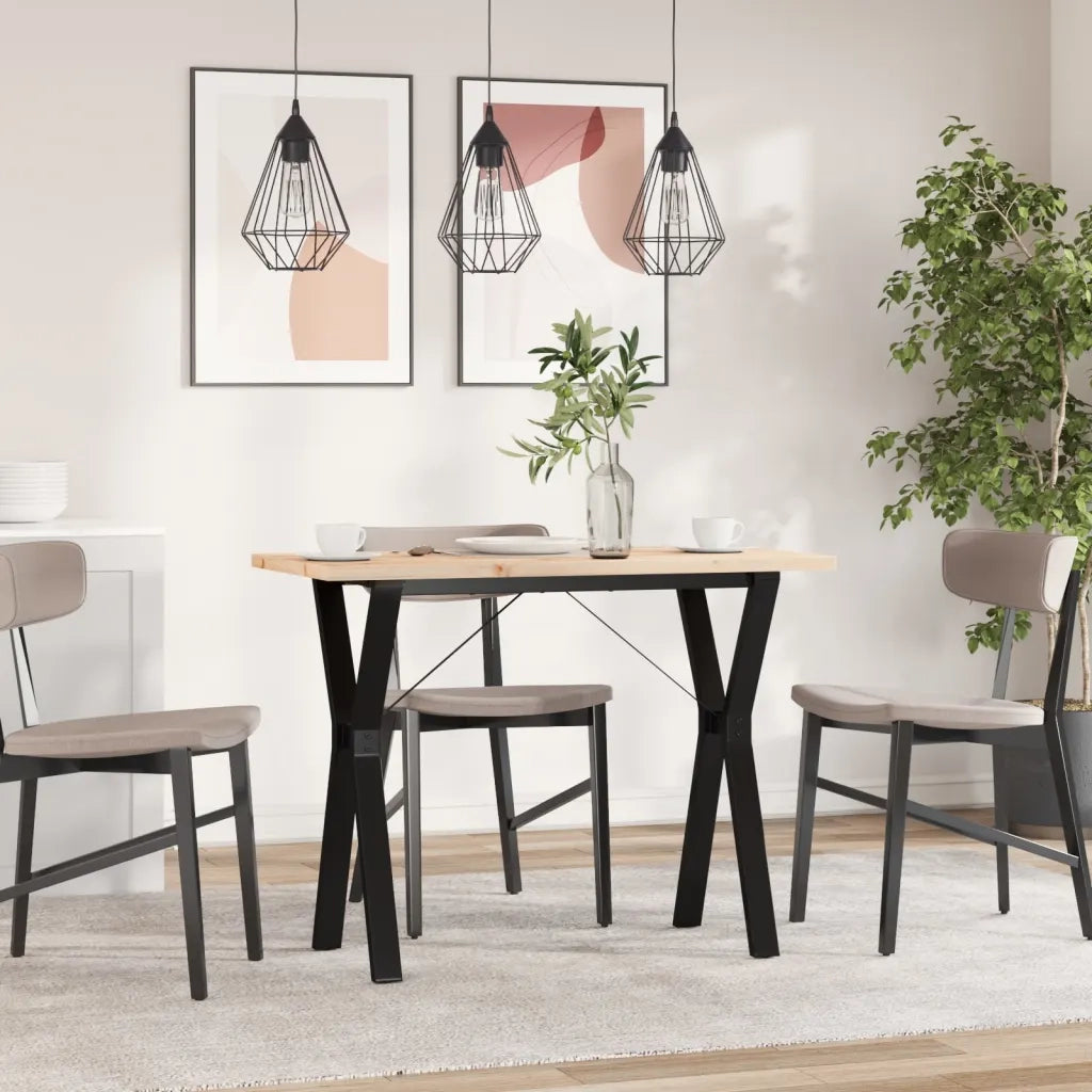 Tavolo da Pranzo | Tavolo da cucina Telaio a Y 100x50x75,5 cm Legno Pino e Acciaio