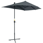 Ombrellone da Giardino 200x190x240 cm con Base a Croce ¨C Zephmum ¨C Grigio Acciaio