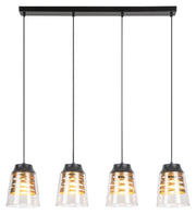 Lampadario Rabalux Zenaida 4xE27 nero opaco vetro moderno