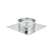 Base forata inox da 300x300mm a innesto f 150 - 250mm 6 decimi, diametro 160mm
