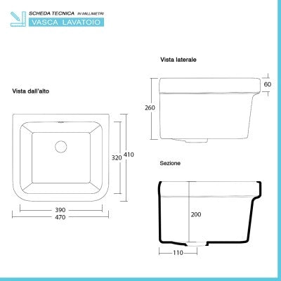 Pilozzo sospeso 46x38 in ceramica bianco lucido per interno o esterno
