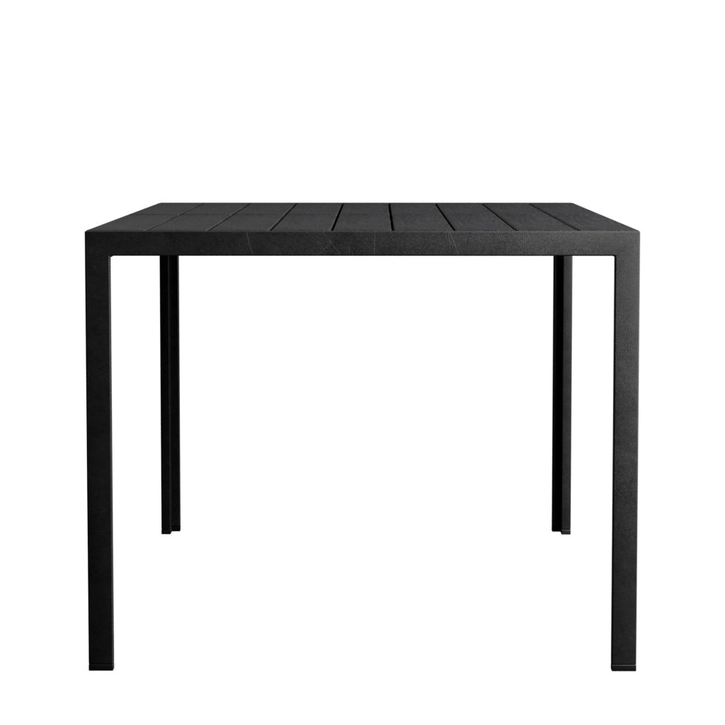 Giano - Tavolo da pranzo da esterno con struttura in metallo e doghe in legno multistrato 150x90cm