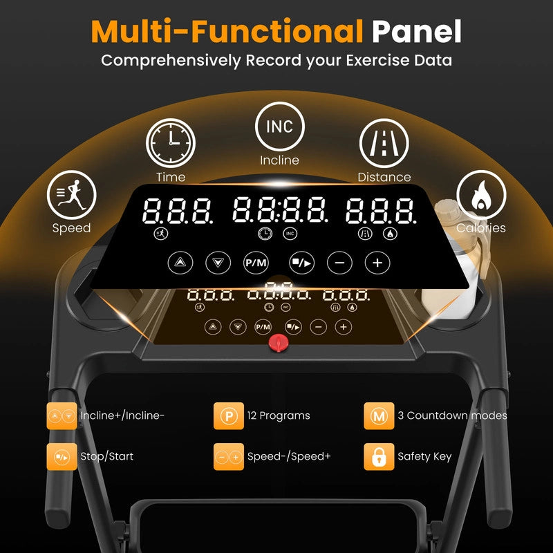Tapis roulant pieghevole 3-in-1, inclinazione automatica fino al 15%, 3.0 HP, velocit¨¤ massima 12 km/h, controllo tramite Smart App