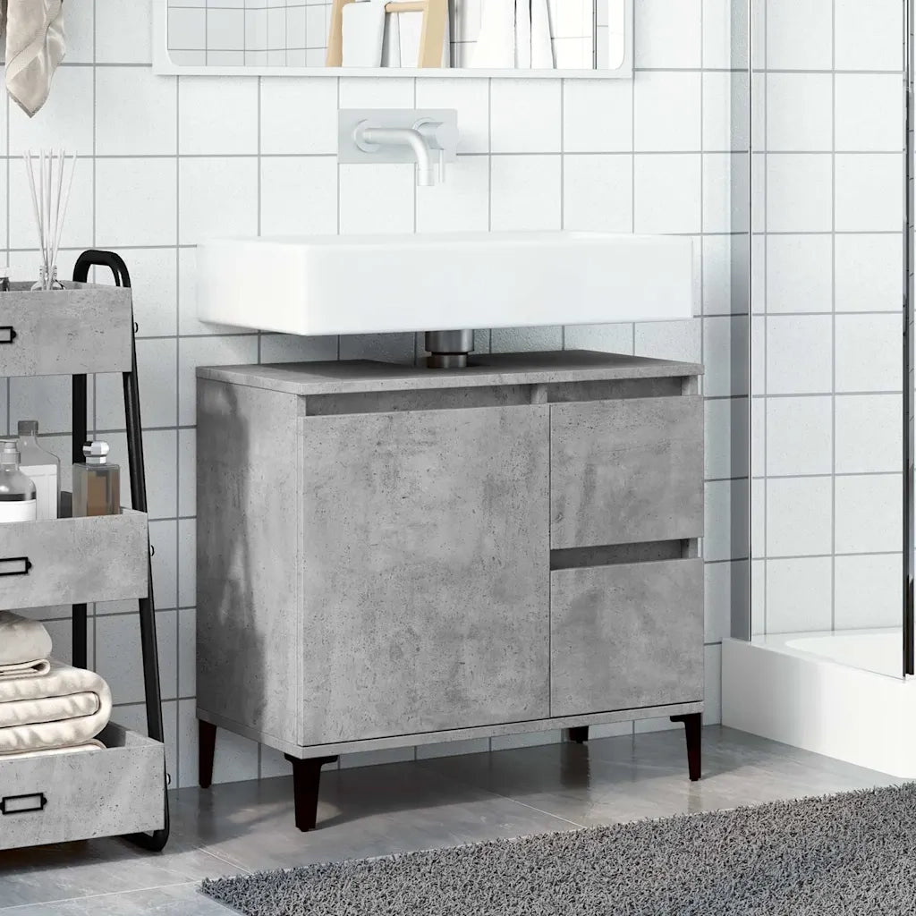 vidaXL Mobile Lavabo da Bagno Grigio Rovere 65x33x60cm in Truciolato