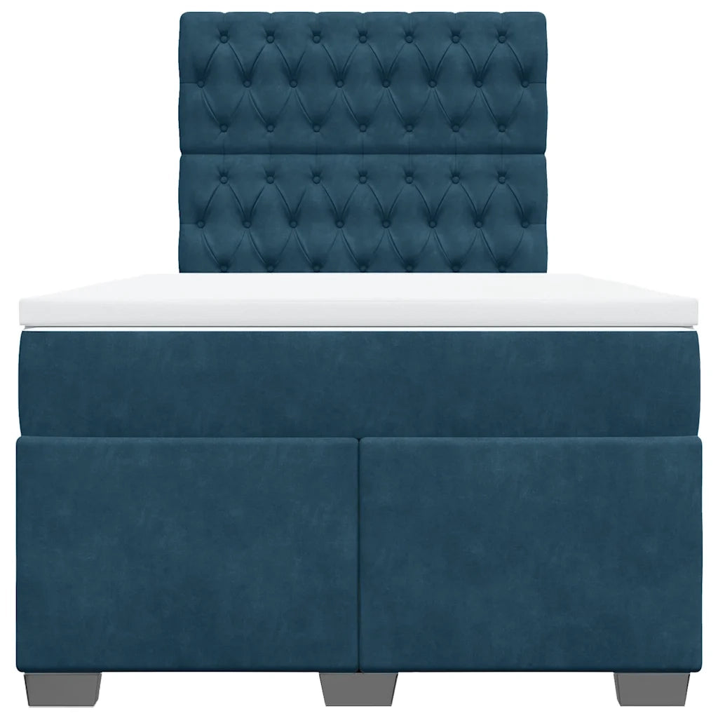 Giroletto a Molle con Materasso Blu 120x190 cm in Velluto 3293168