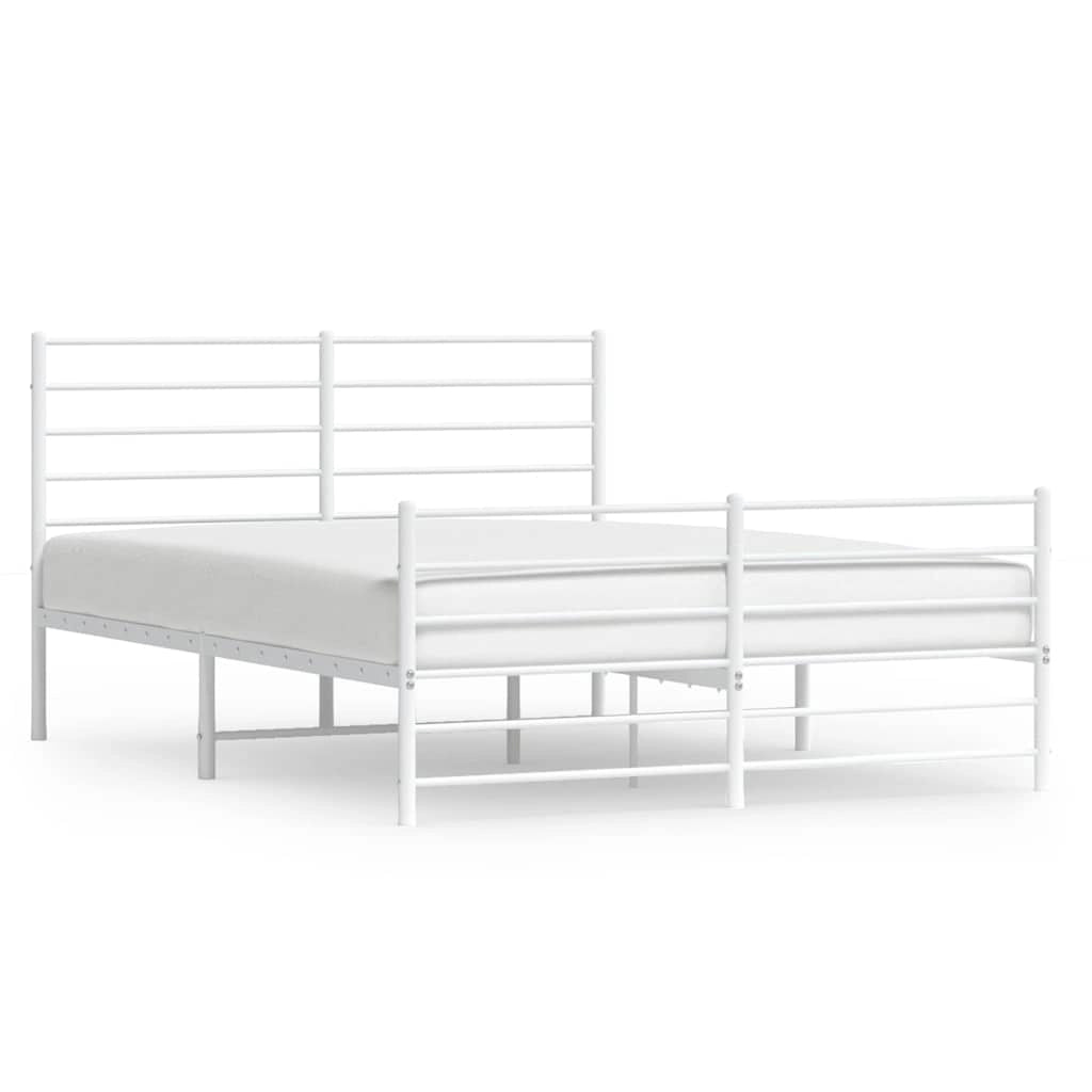 Giroletto con Testiera e Pediera Metallo Bianco 140x200 cmcod mxl 121249
