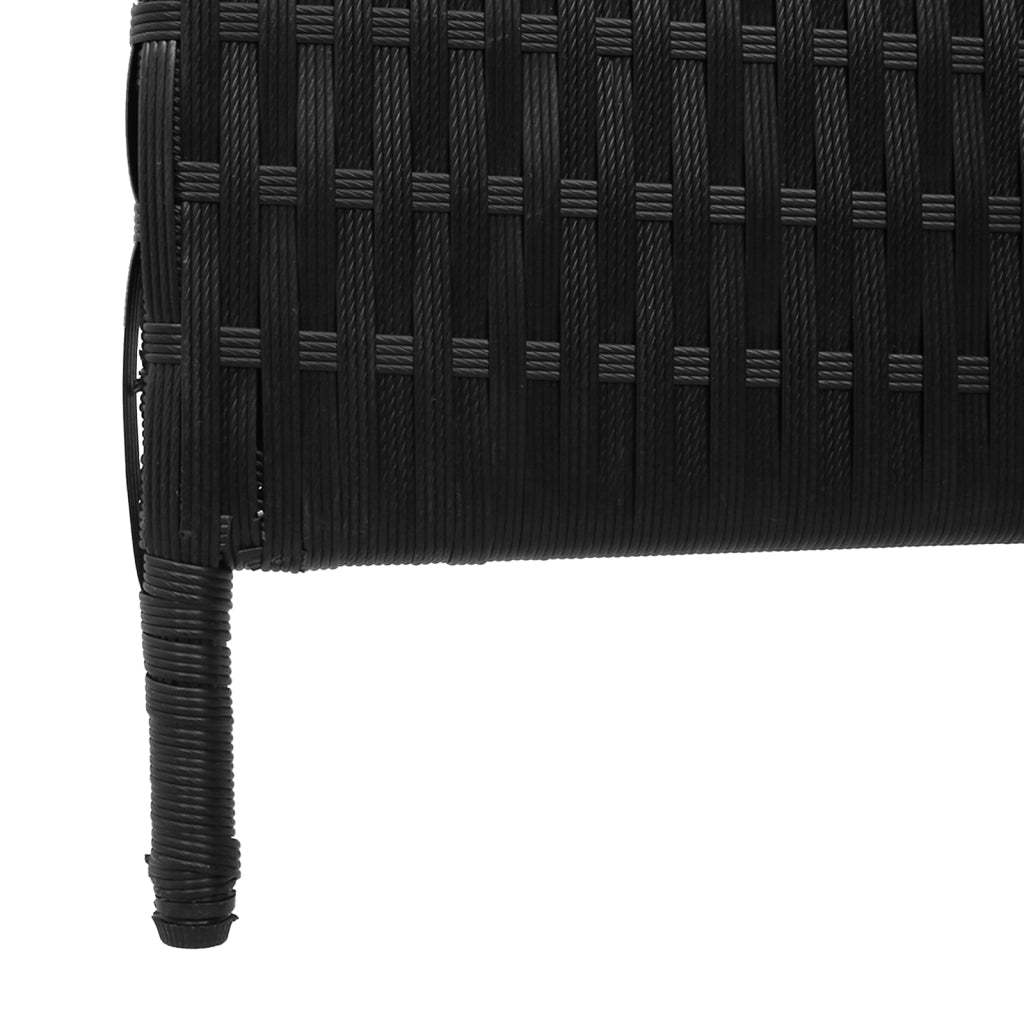 Pannello Separatore 4 Pannelli Pieghevole Nero 195x180 cm Polirattan