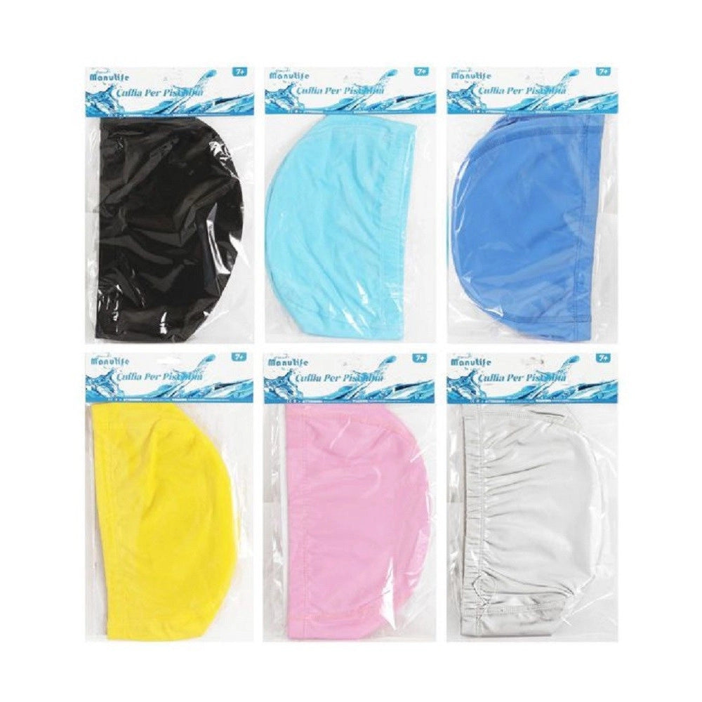 Trade Shop - Cuffia Piscina Mare Nuoto Tessuto Rivestito Silicone Tinta Unita 25x17cm 605436 -