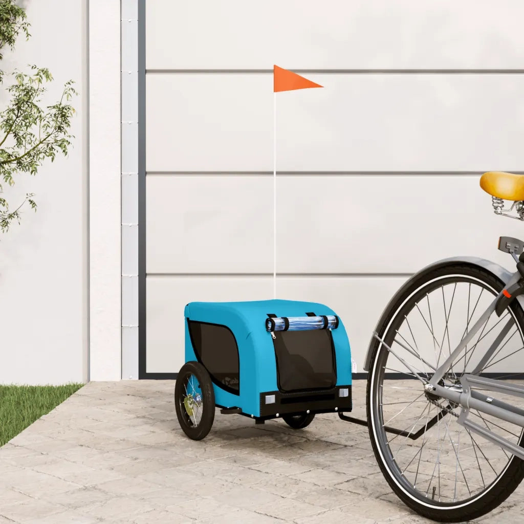 Rimorchio da Bici per Animali Blu e Nero Oxford e Ferro CFW5701113