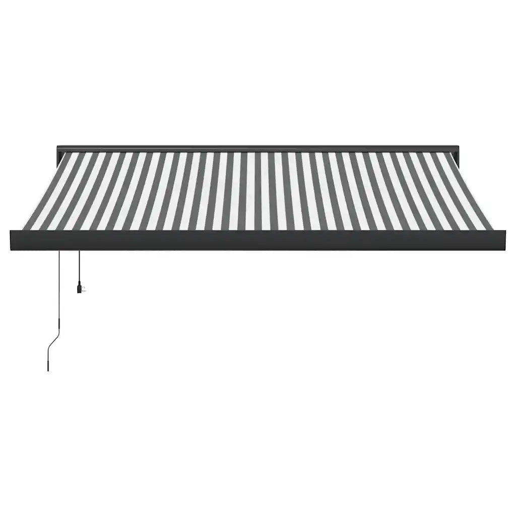 Tenda Retrattile Antracite e Bianca 3,5x2,5m Tessuto/Alluminio 3216139