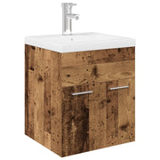 Mobile da Bagno con Lavabo | Armadio Lavabo Integrato e Rubinetto Legno Antico