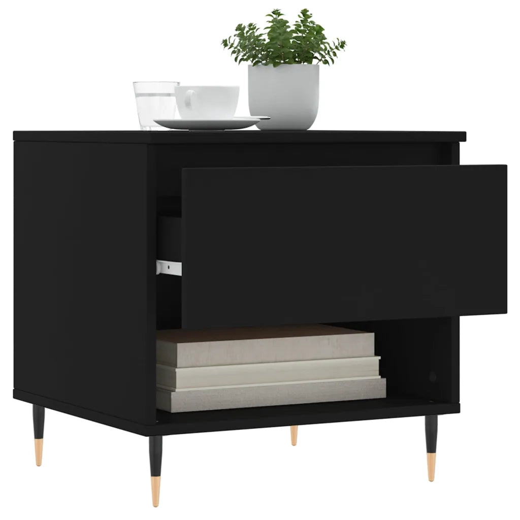 Tavolino da Salotto Nero 50x46x50 cm in Legno Multistrato 830894