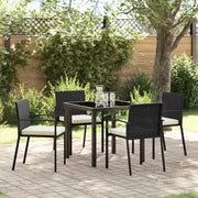 Set da Pranzo per Giardino 5 pcs Nero
