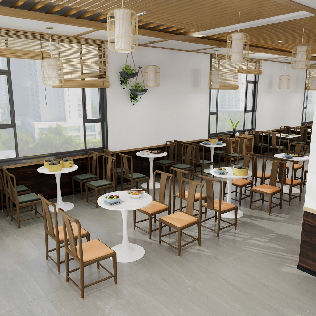 Tavolino da caffè rotondo in marmo artificiale; per soggiorno e sala da pranzo; bianco