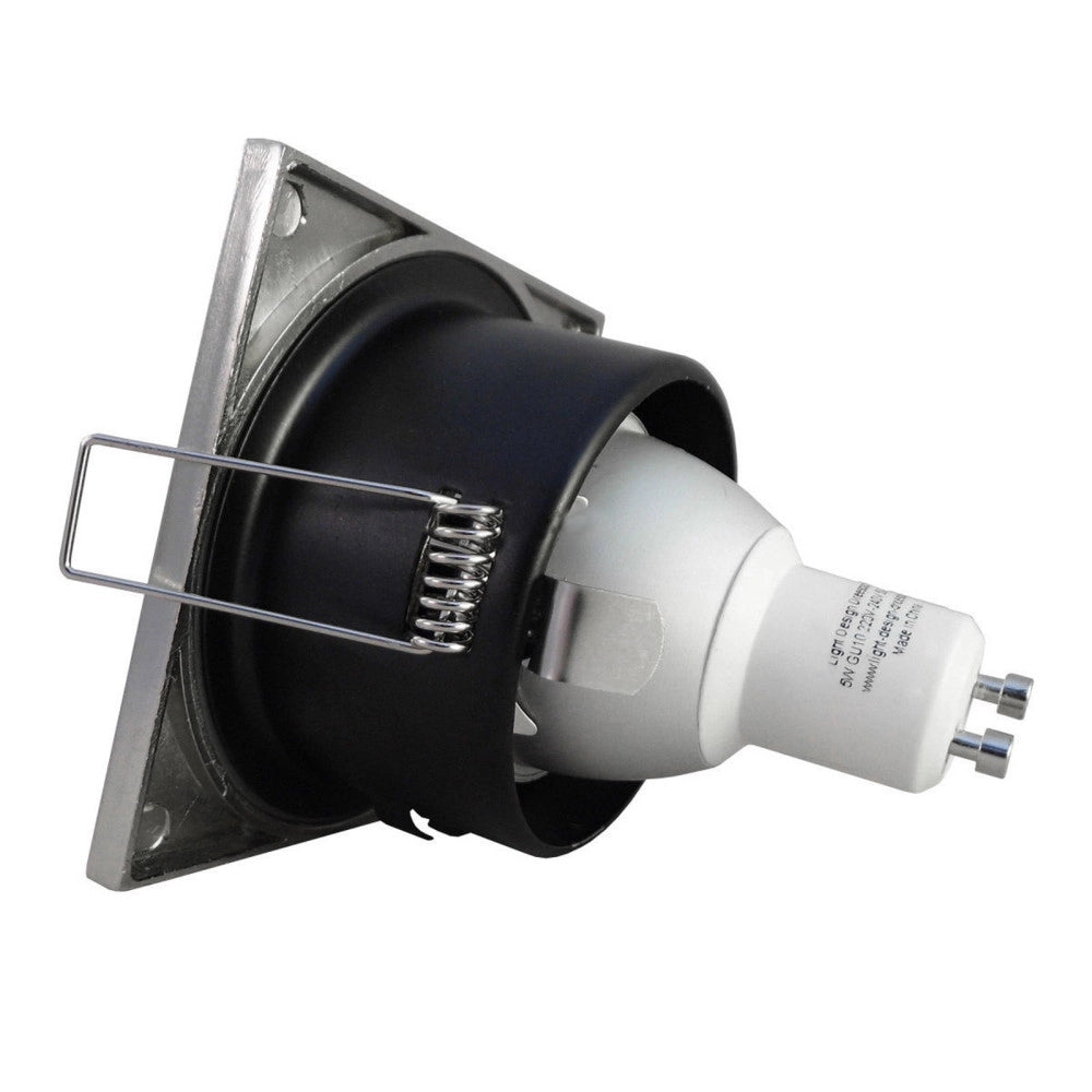 Trade Shop - Supporto Porta Faretto Da Incasso Lampadine Led Mr16 Par16 Quadrato Bianco 75mm -