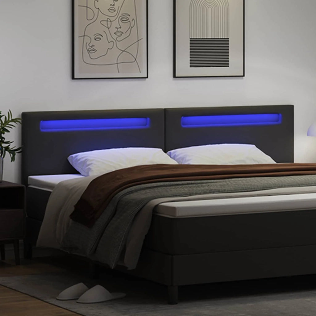Testiera LED Nero 200 cm Pelle Sintetica 42007313