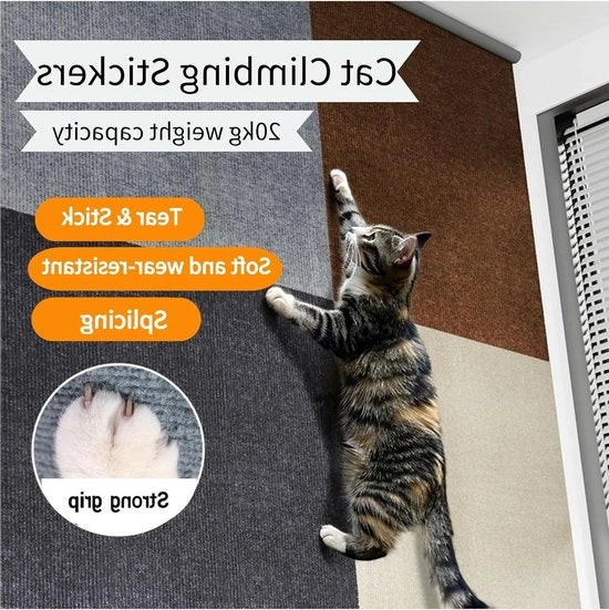 Mat per gatti - Mat per gatti autoadesivo - protegge tappeti-banconi-mobili - duraturo autoadesivo regolabile - ideale per tappeti per gatti-piastra per gatti-parete per gatti - grigio scuro 60 x 100 cm