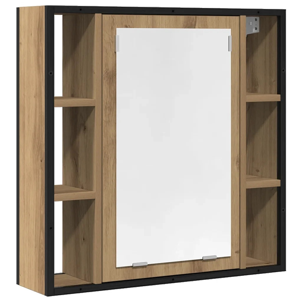 vidaXL Mobile Bagno Specchio Rovere Artigianale 60x16x60 cm Truciolato