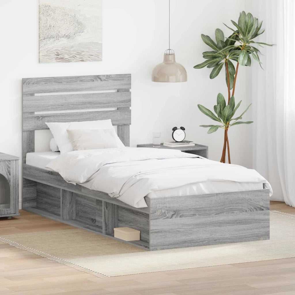 Struttura del letto Grigio Sonoma 75 x 190 cm Pino massello 3411476