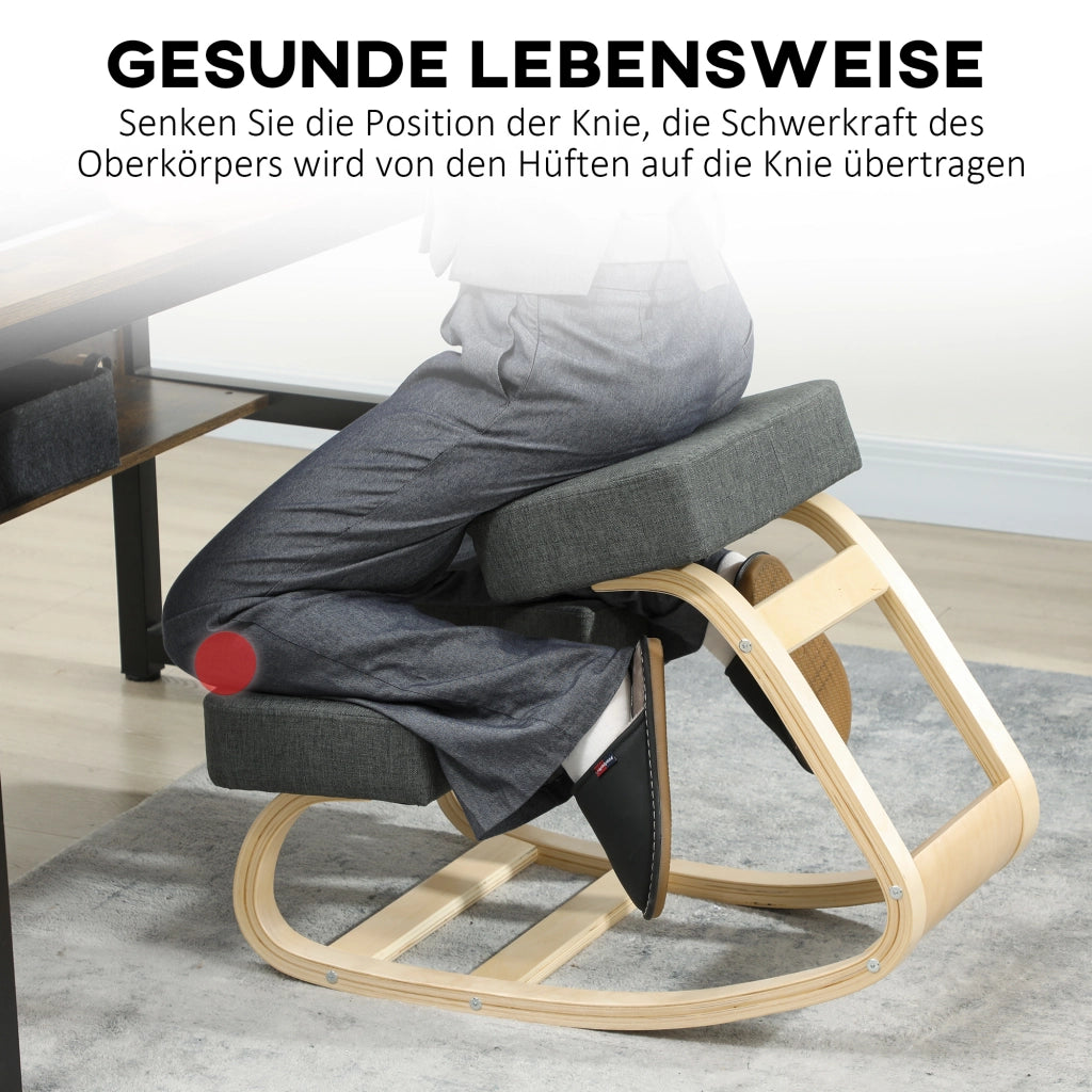 Sgabello ergonomico inginocchiatoio ¨C Xylo ¨C legno di betulla grigio scuro 120kg