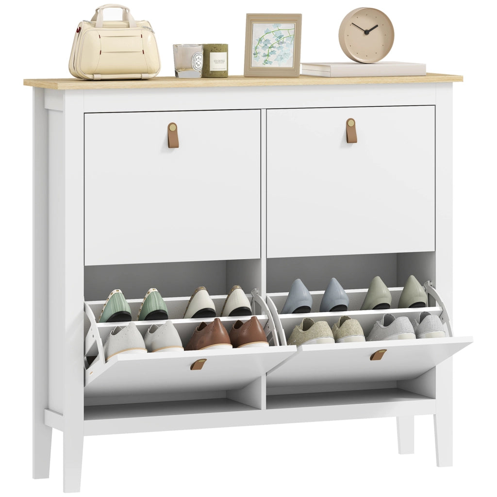 Scarpiera con cassetti e ante ¨C zephmum ¨C bianco 80x40x105 cm