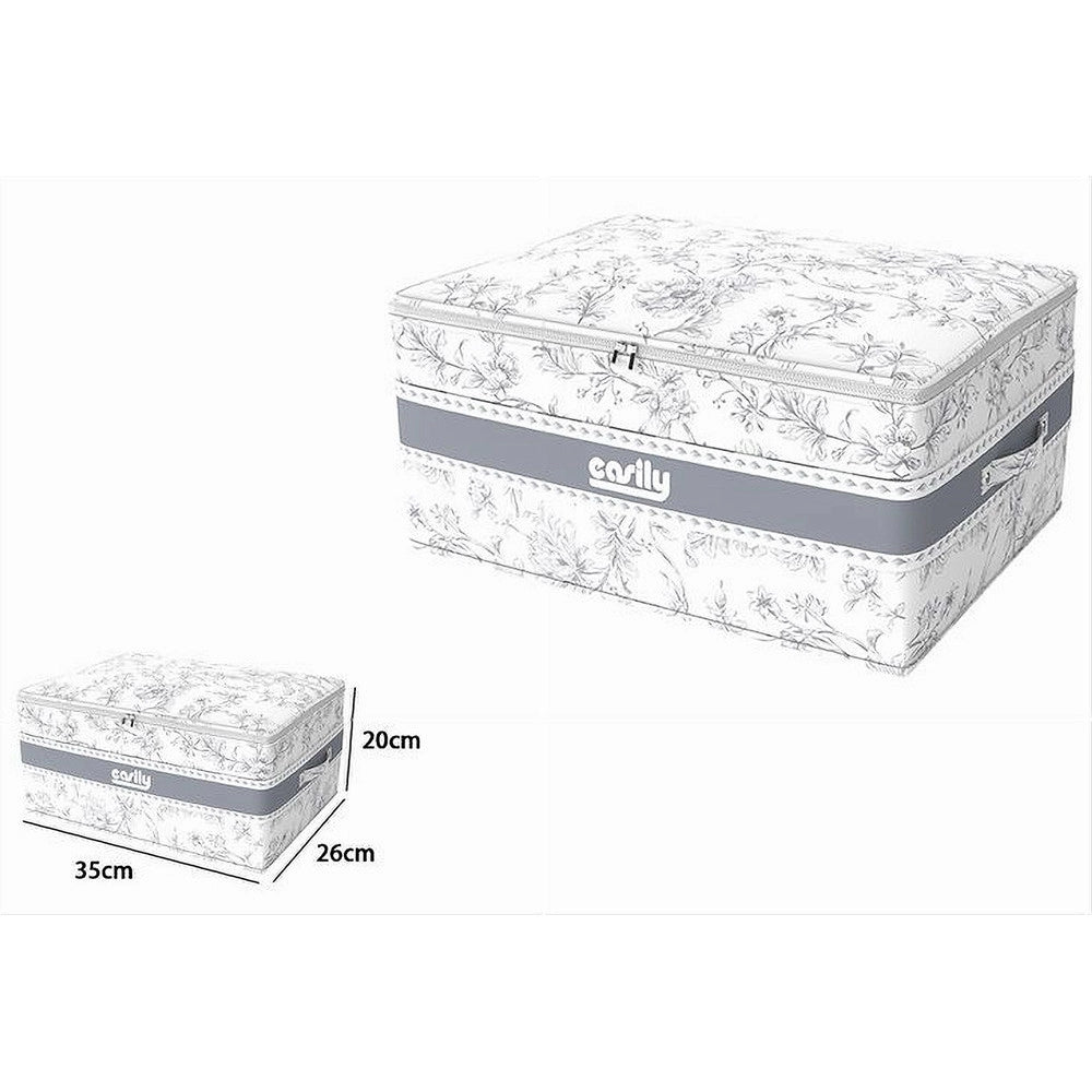 Trade Shop - Box Portatutto Scatola Salvaspazio Contenitore Organizer 35x26x20cm Fantasia 87318 -