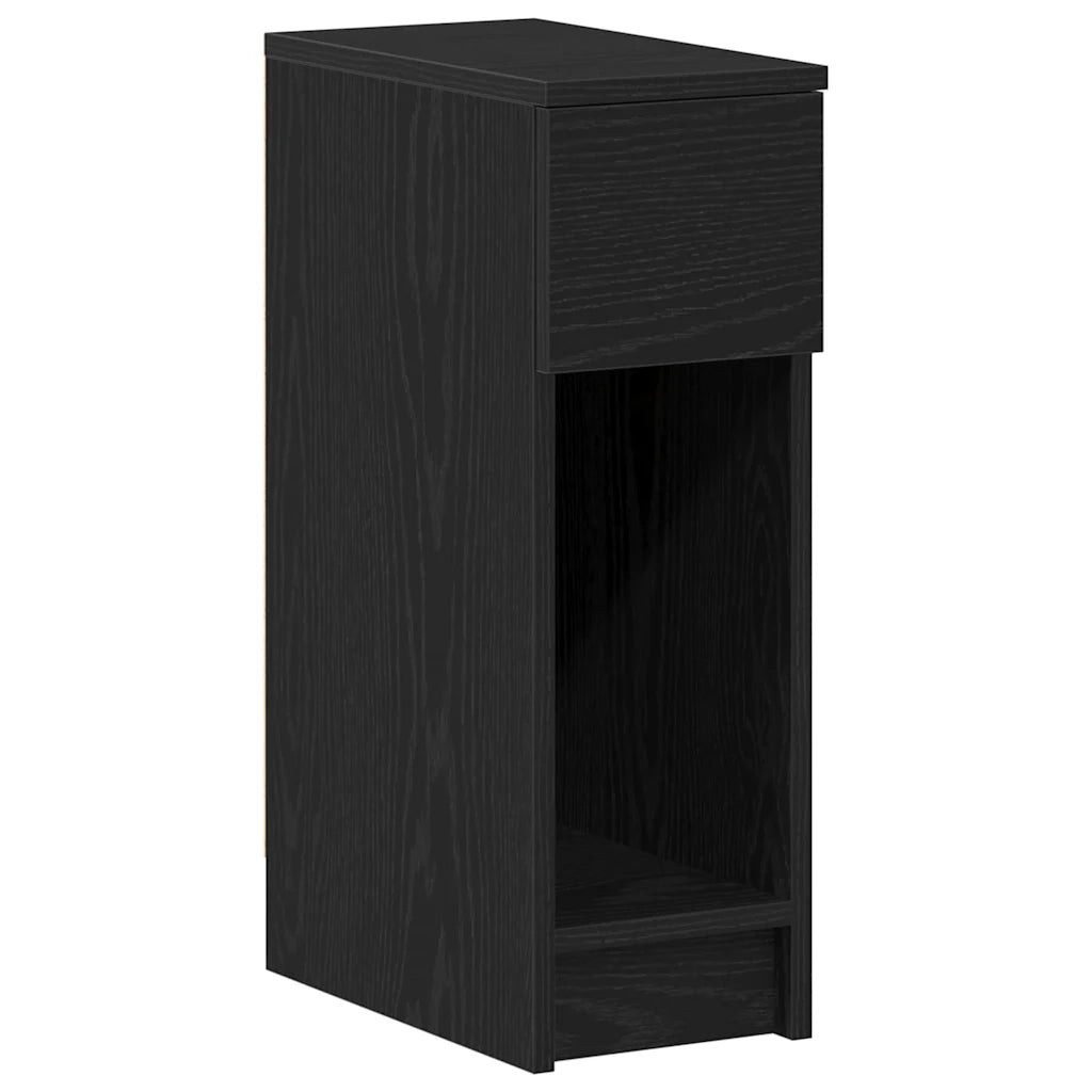 Set di 2 Comodini | Armadio da Notte | Mobiletto da notte con Cassetto Rovere Nero 20x36x60 cm