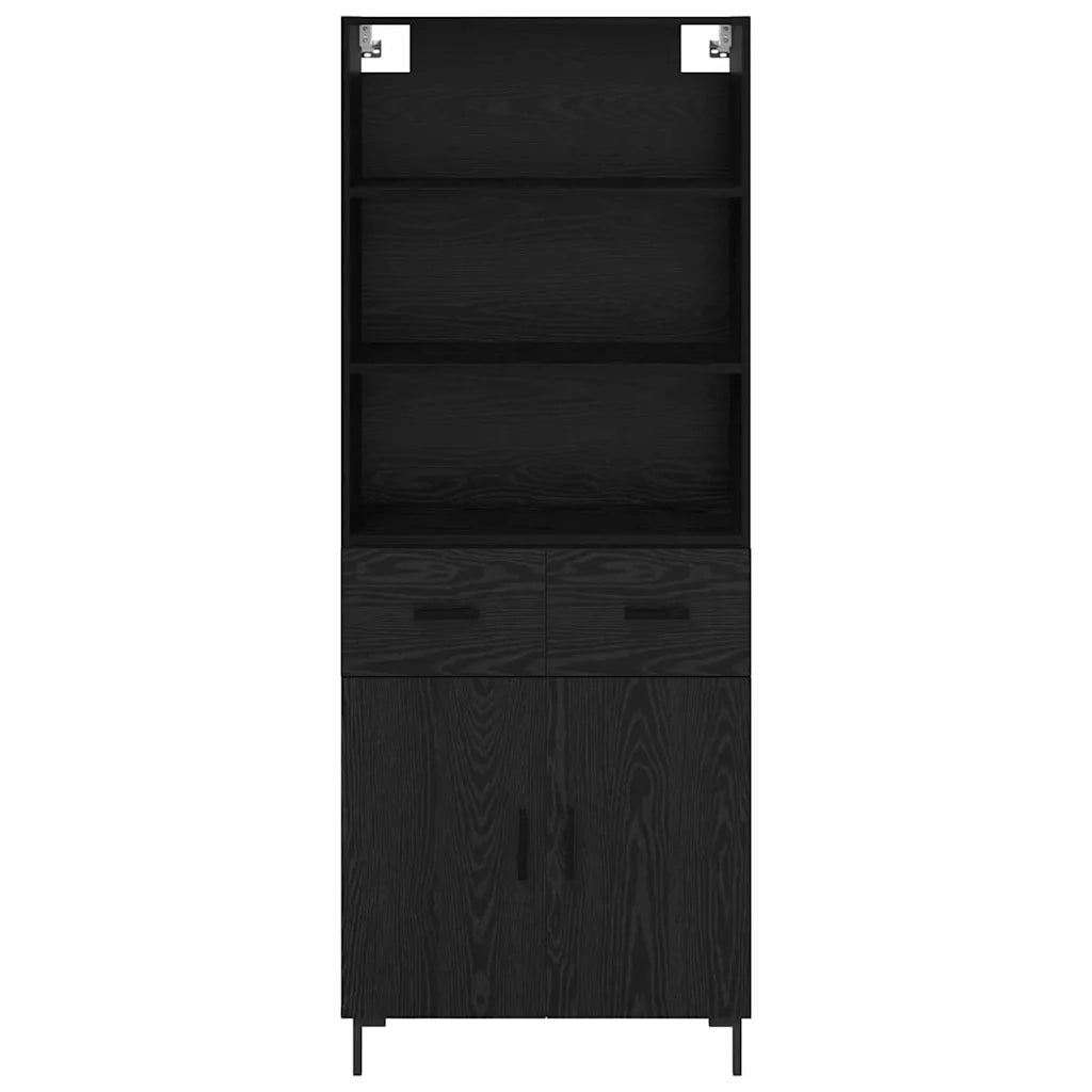 Credenza Rovere Nero 69,5 x 34 x 180 cm Legno multistrato 3416185